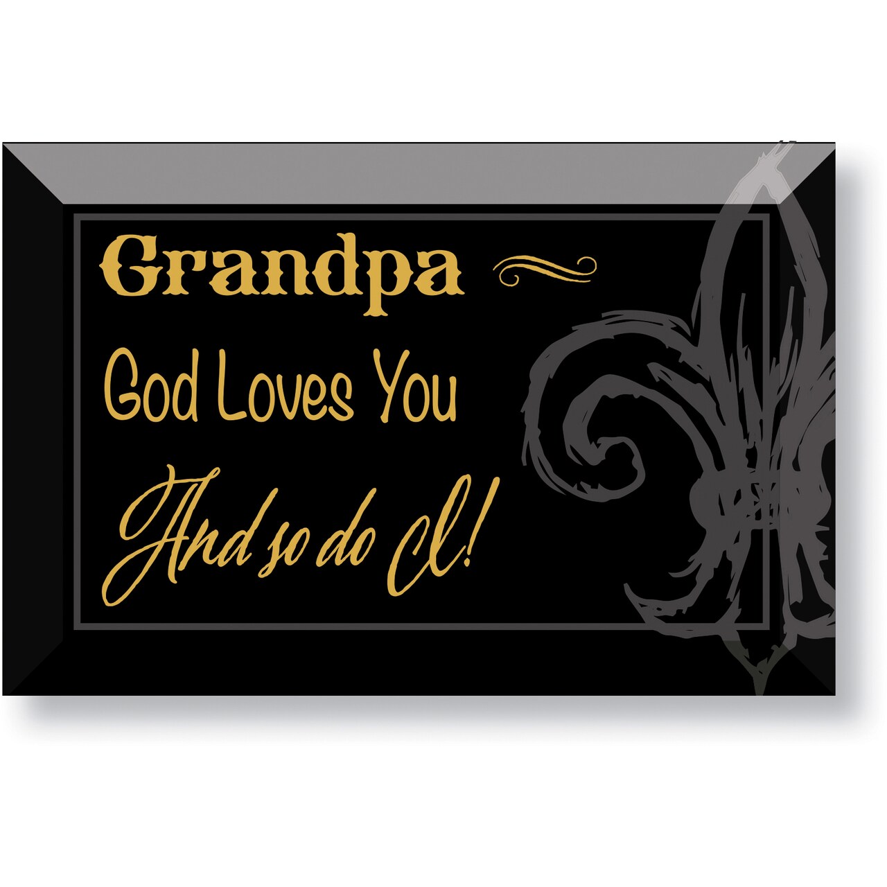 Dexsa Grandpa God loves you and so do I! Glass Plaque with Easel - 6&#x22; x 4&#x22;